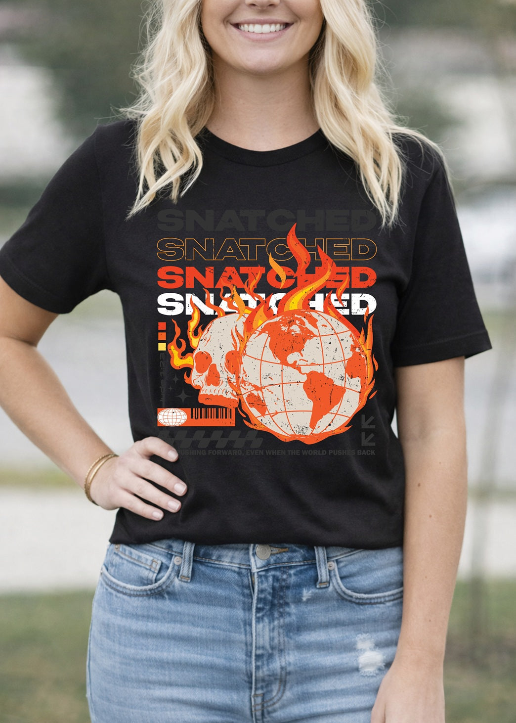Second Born Art Christian t-shirt featuring the Snatched from the Fire design inspired by Jude 1:23
