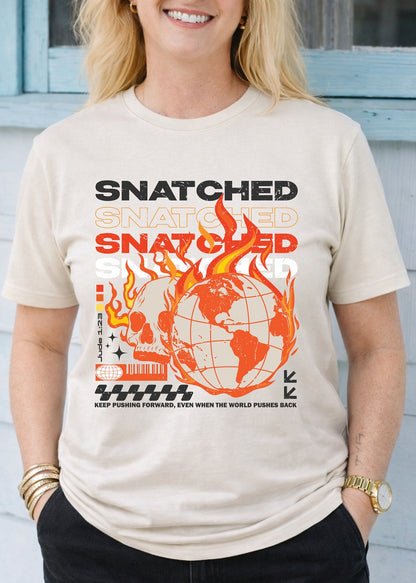 Second Born Art Christian t-shirt featuring the Snatched from the Fire design inspired by Jude 1:23
